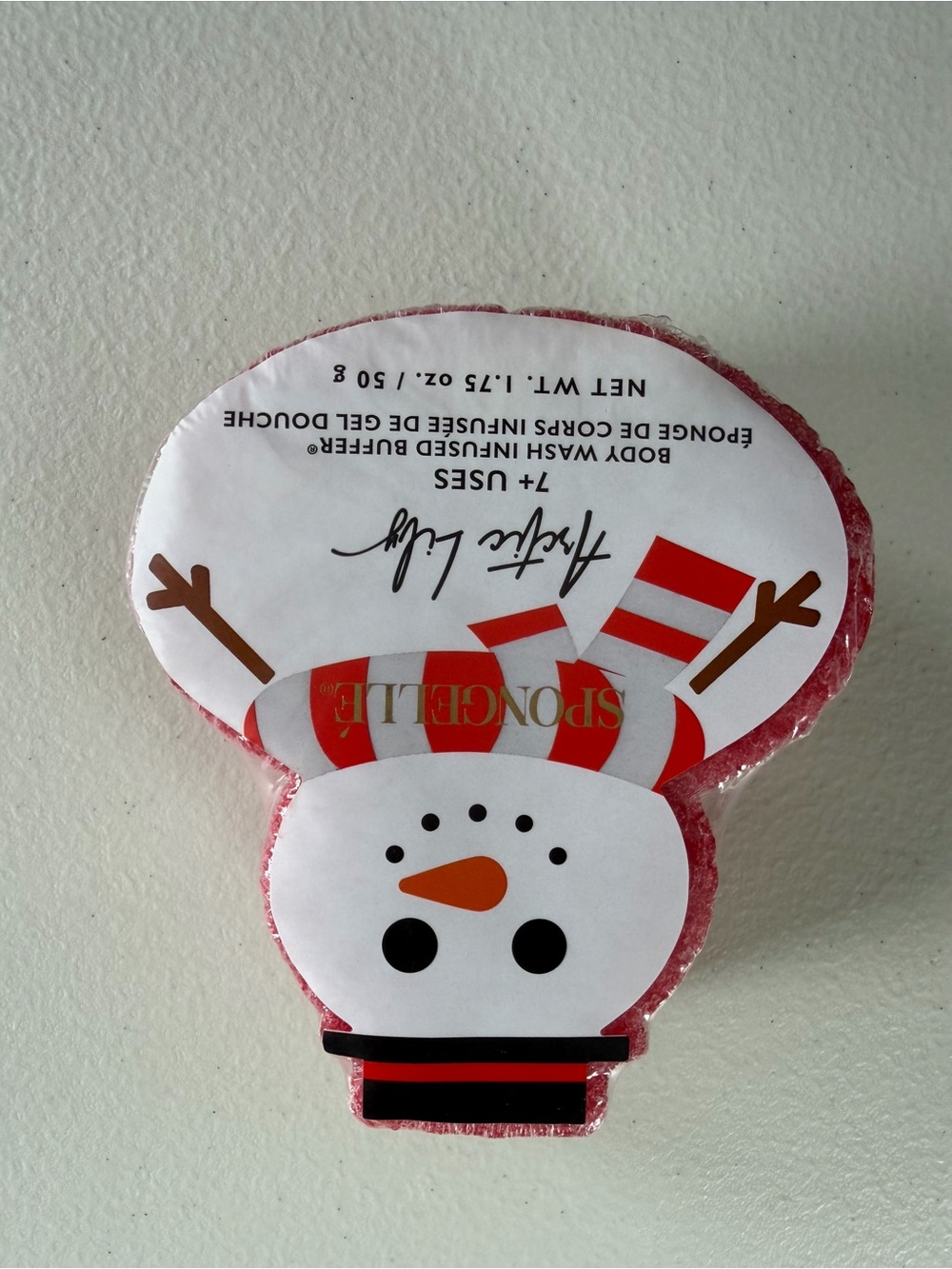 Spongelle Red Snowman Sponge - Holiday Bath Sponge